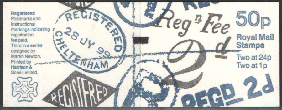 (image for) FB66 / DB14(25) + BMB Postal History No.3 50p Folded Booklet. Trimmed perfs.